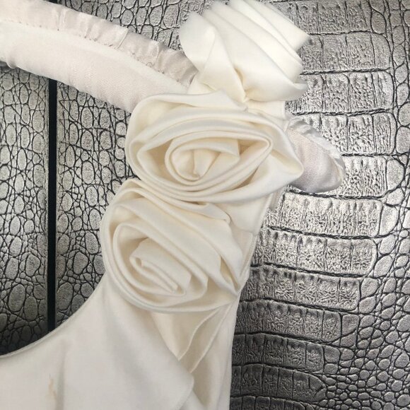 Tweeze Me Juniors Ivory Ruffle Dress Size 3 - Picture 5 of 7